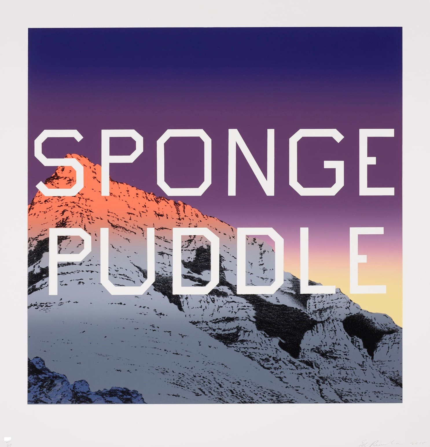 Ed Ruscha Sponge Puddle Lithograph in colours
