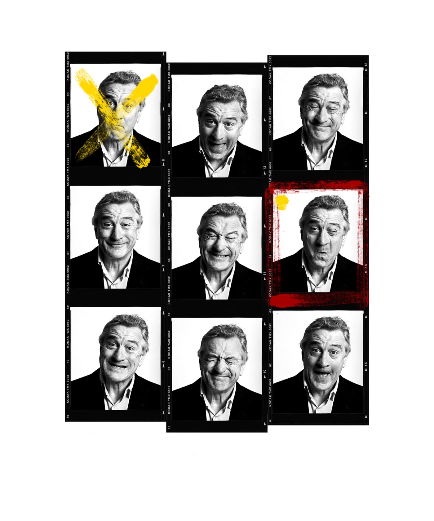 Andy Gotts Robert De Niro Contact Sheet Fine Art Giclée Archival Print