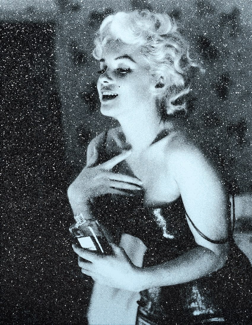 Russell Young Marilyn Chanel Acrylic, Oil Based Ink and Diamond Dust Hand Puled Screen Print on Linen