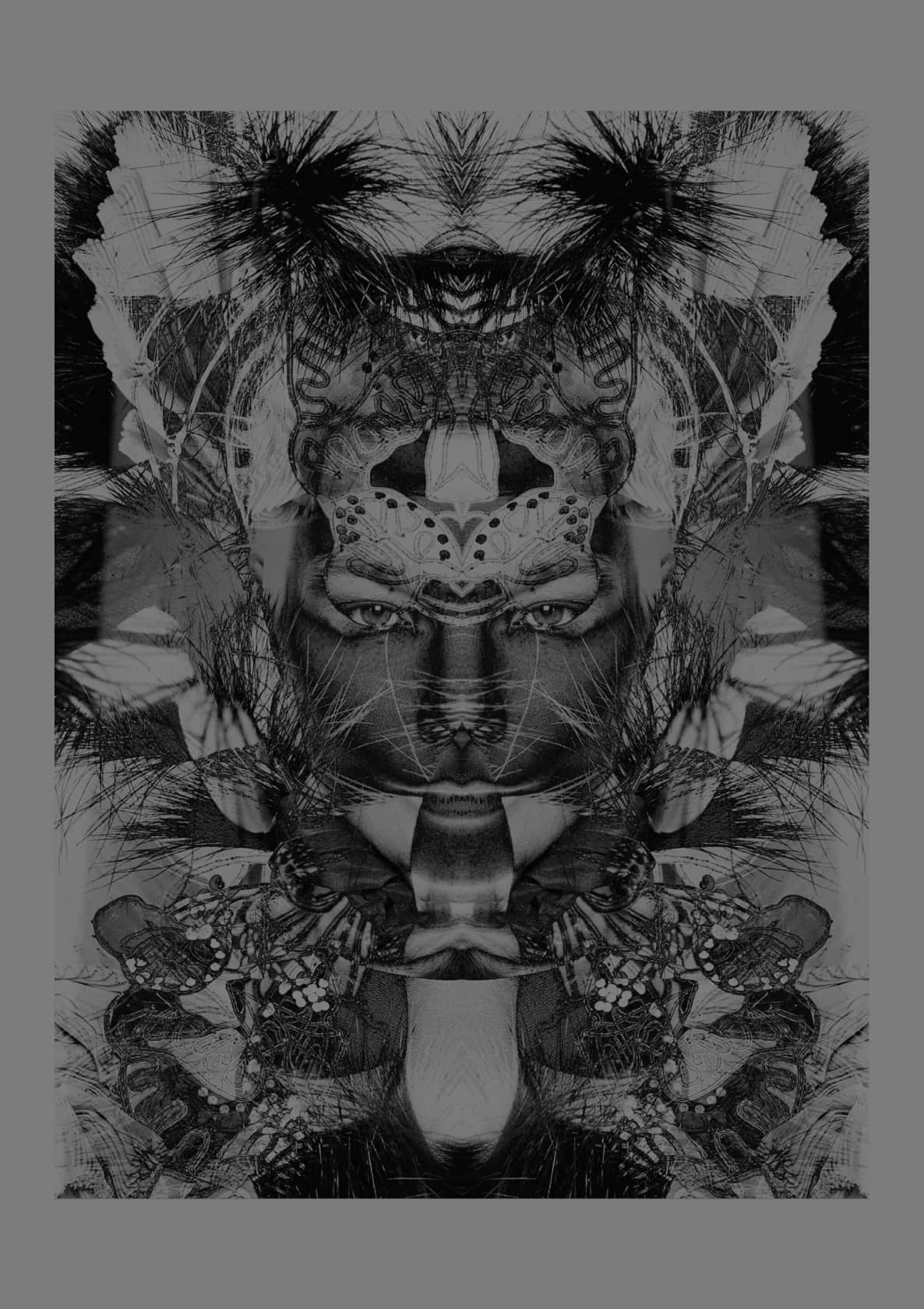WARREN DU PREEZ & NICK THORNTON JONES & BJÖRK HAECKEL 2 colour black and gold glitter screenprint onto G.F Smith...