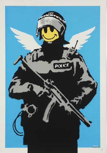 Banksy Flying Copper (Unsigned) Screenprint