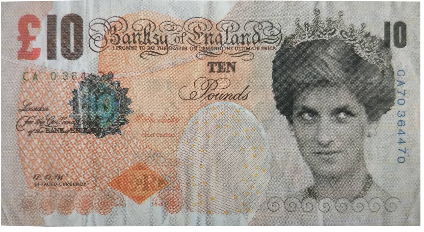 Banksy Di-Faced Tenner Note (Ten Pounds) Print on paper