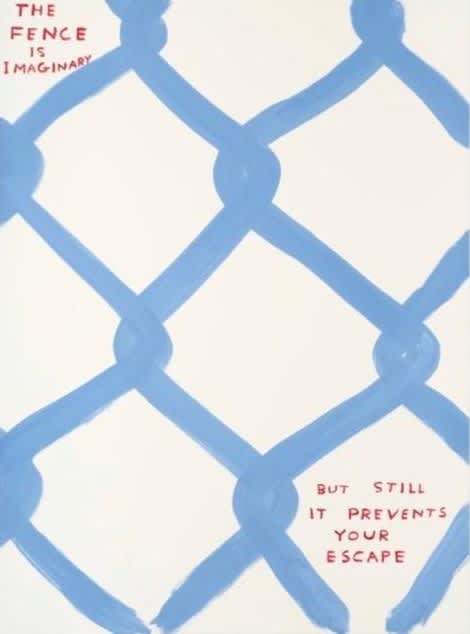 David Shrigley, Untitled (The Fence is Imaginary), 2022