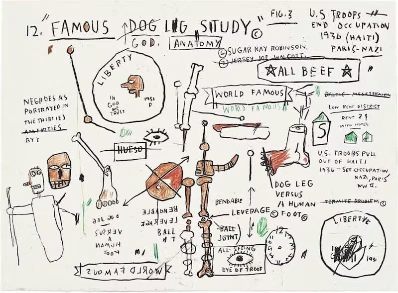 Jean-Michel Basquiat, Dog Leg Study, 2019