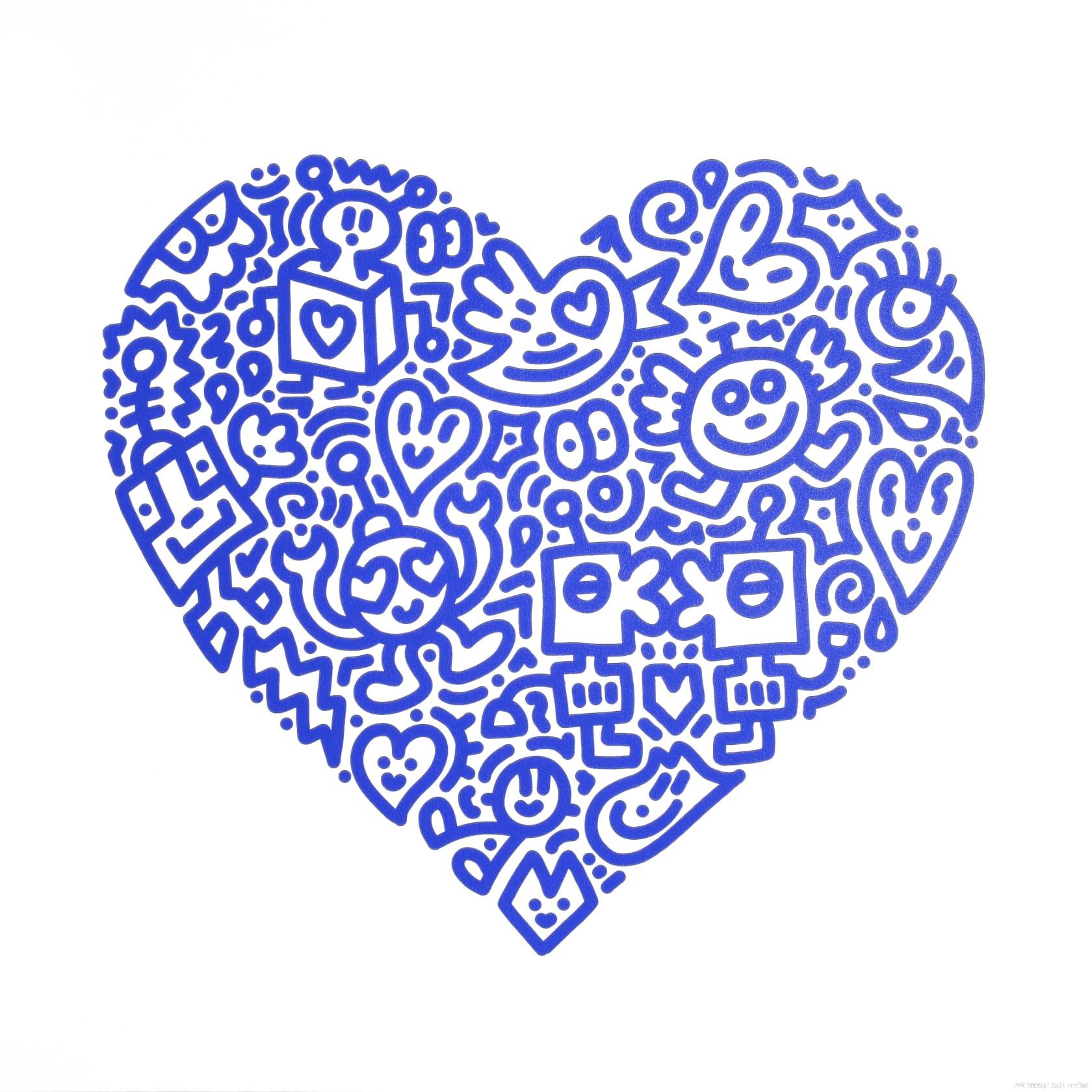 Mr. Doodle, Pop Heart (Blue), 2021
