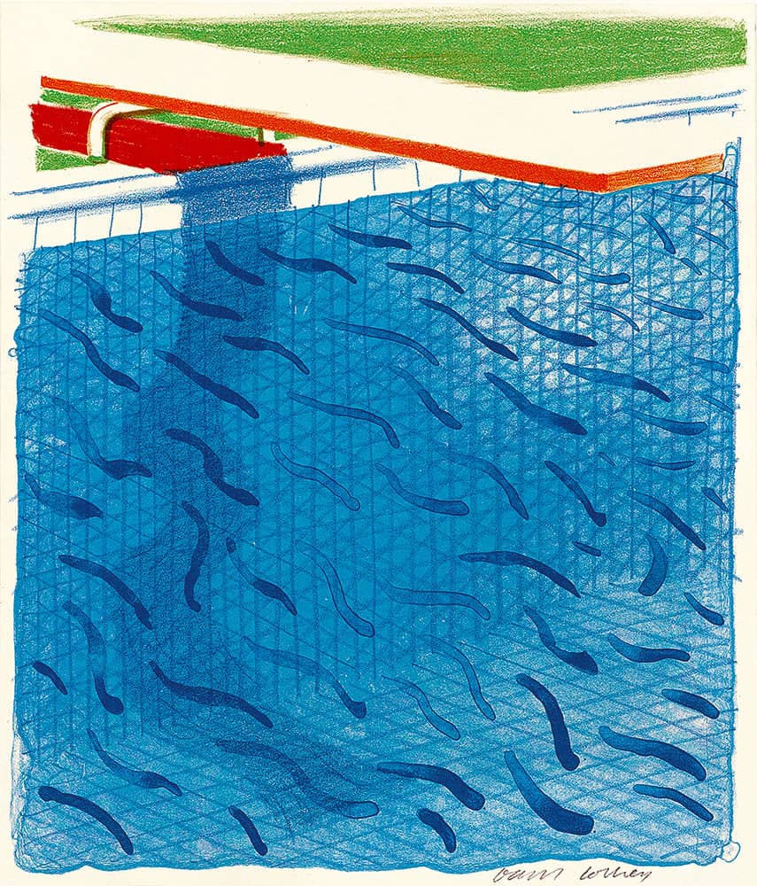David Hockney, Pool Made with Paper and Blue Ink, 1980