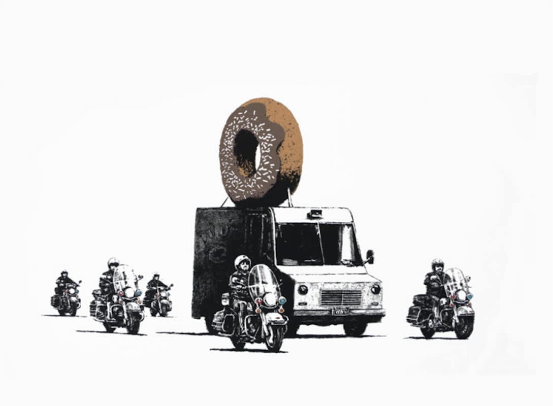 Banksy, Donuts (Chocolate) Signed, 2009