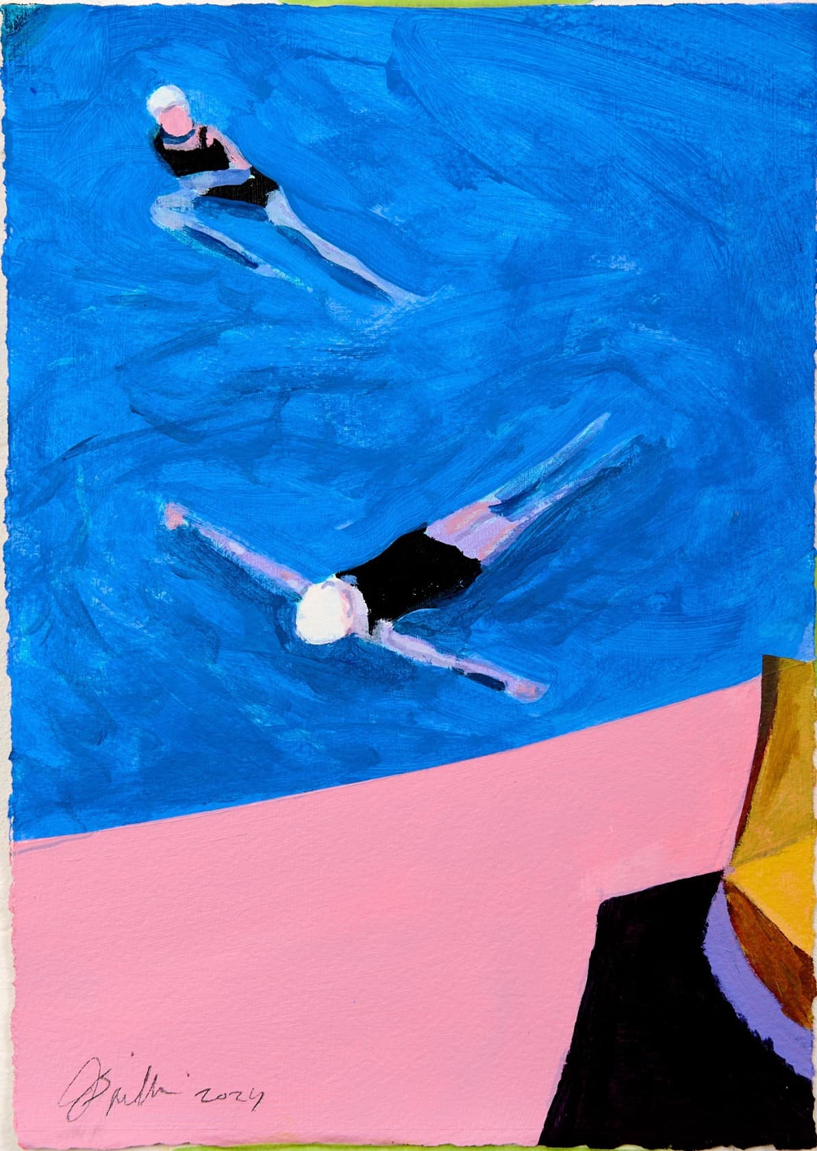 Jessica Brilli, Woman in the Pool - Study, 2024