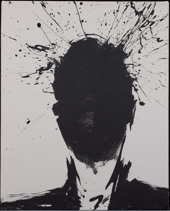 Richard Hambleton Shadow Head With White Background Oil on Canvas