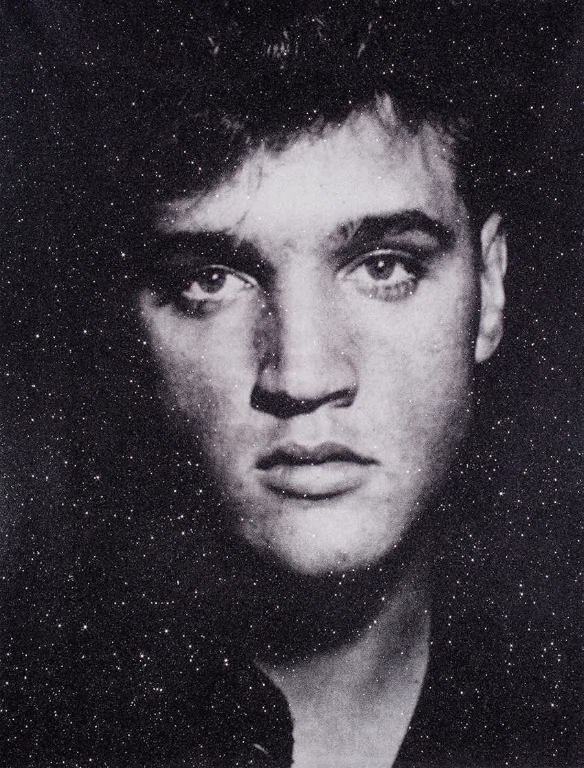 Russell Young Elvis Heartbreak Hotel - Snow White Acrylic, oil based ink and diamond dust hand pulled screen print on...