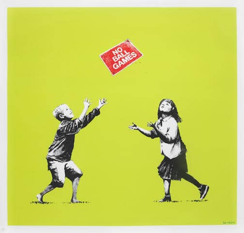 Banksy, No Ball Games (Green) Signed, 2009
