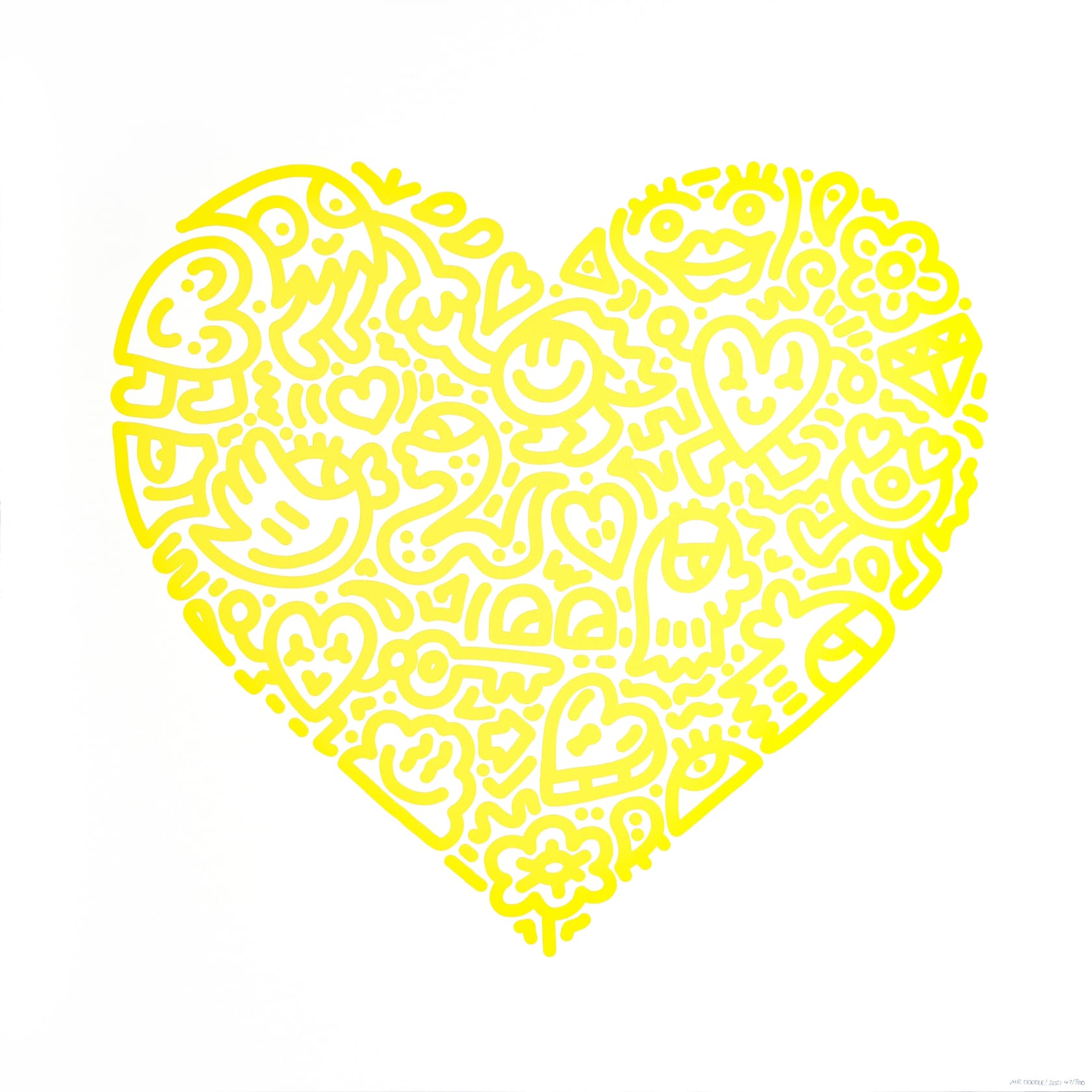 Mr. Doodle, Pop Heart (Yellow), 2021