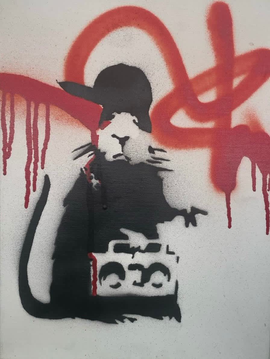 Banksy, Gangsta Rat (Signed), 2004