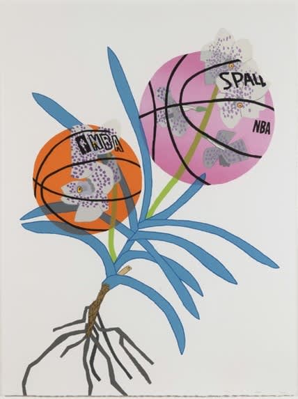 Jonas Wood, Double Basketball Orchid 2 (State II), 2020