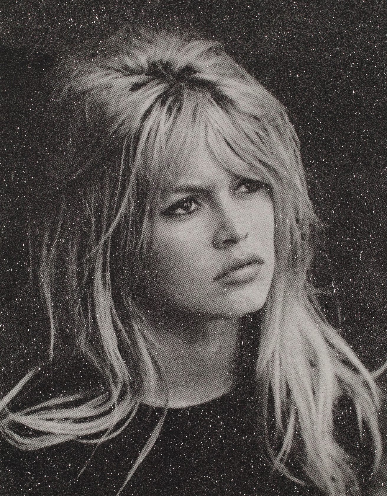 Russell Young Bardot Acrylic Paint, Enamel and Diamond Dust Screen Print on Linen