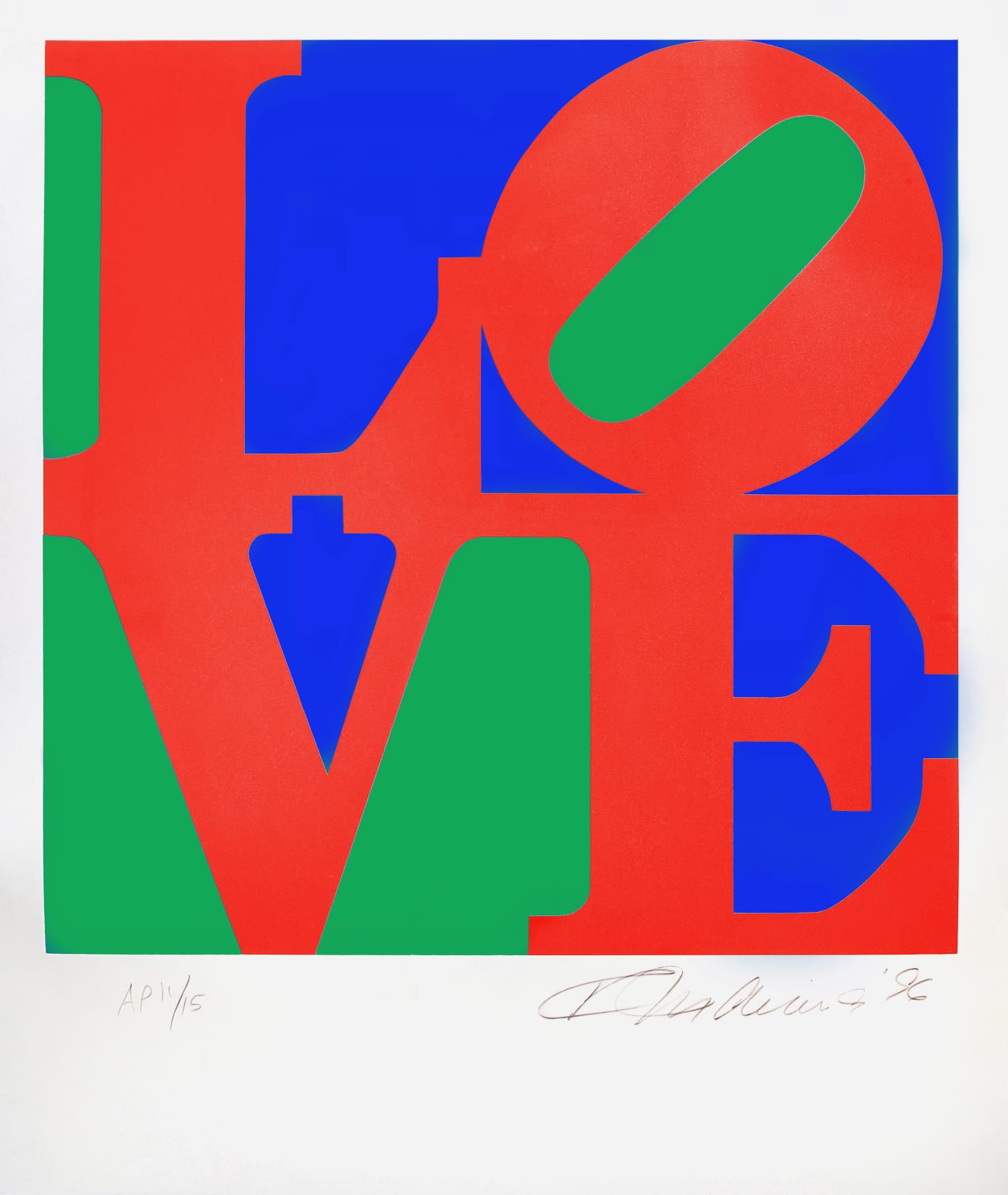 Robert Indiana, The Book of Love: One Plate, 1997