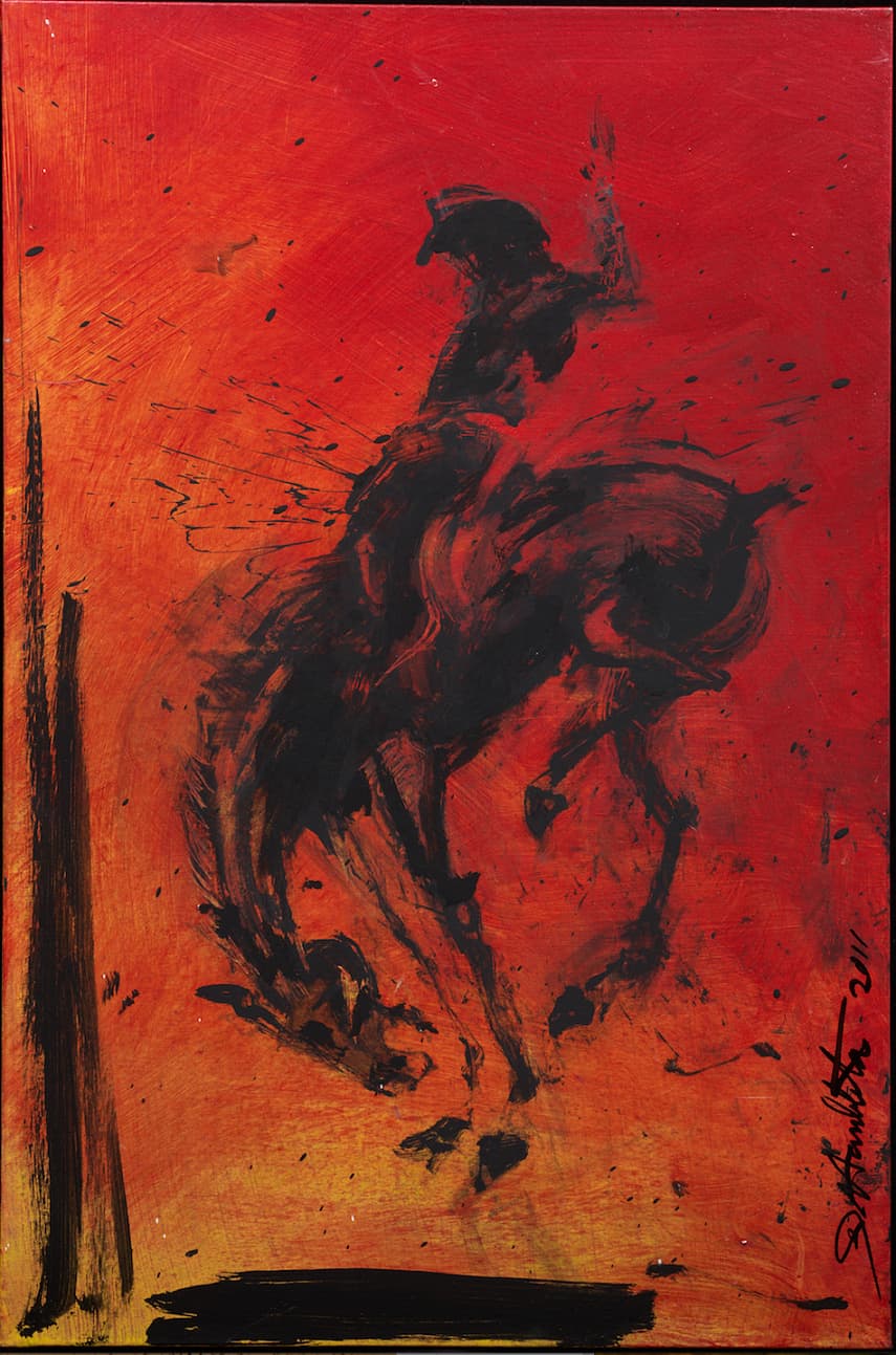 Richard Hambleton, Horse & Rider - Red, 2018
