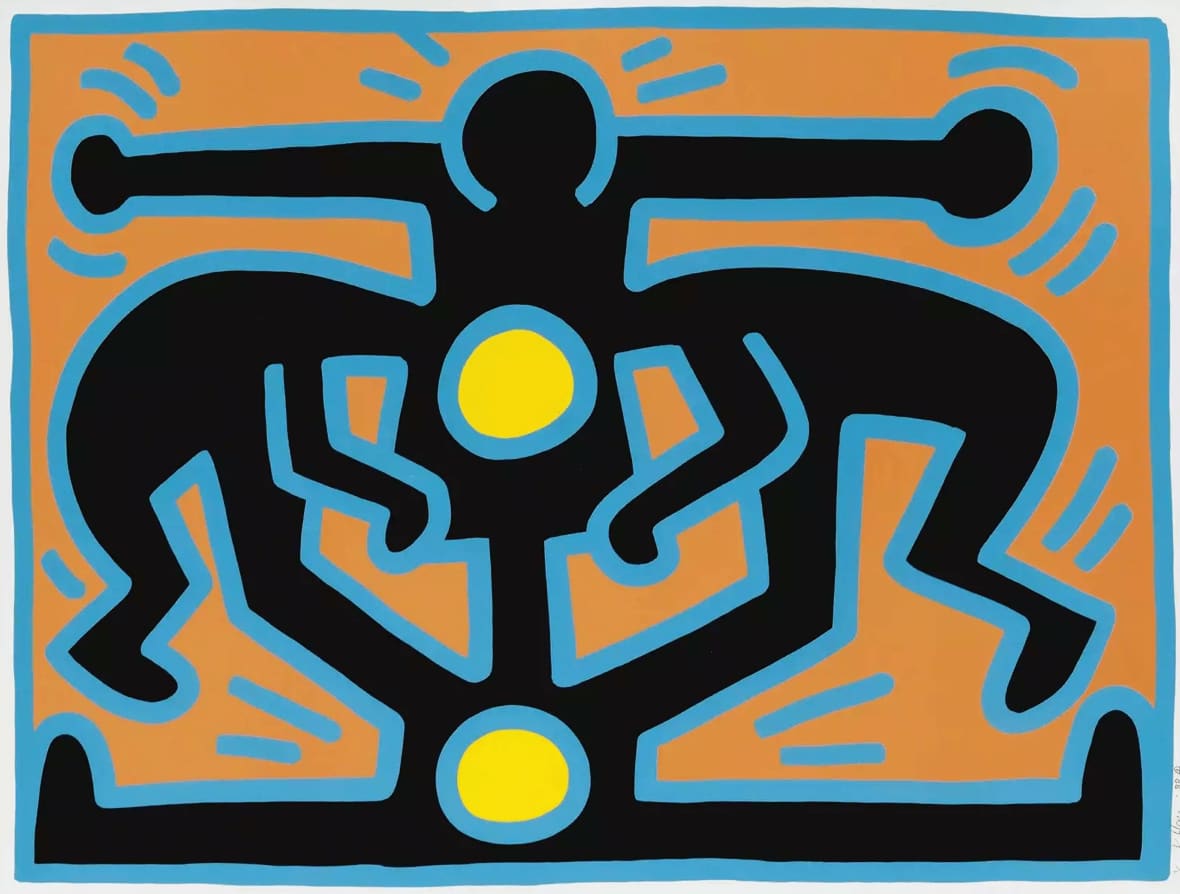 Keith Haring Growing II Screenprint on Lenox Museum Board