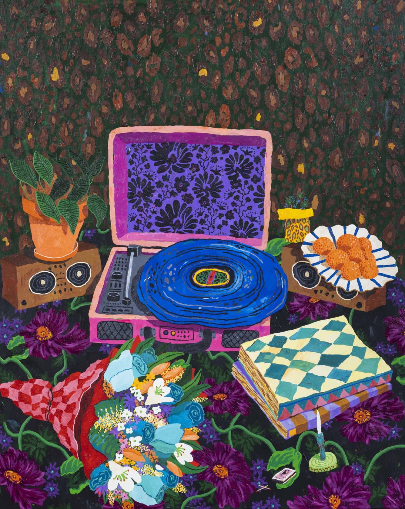 Cooper, Still Life with Teal Roses, 2025