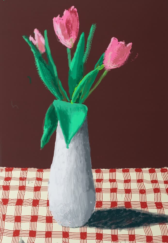 David Hockney, 2nd March 2021, A Closer Look At Some Tulips, 2021