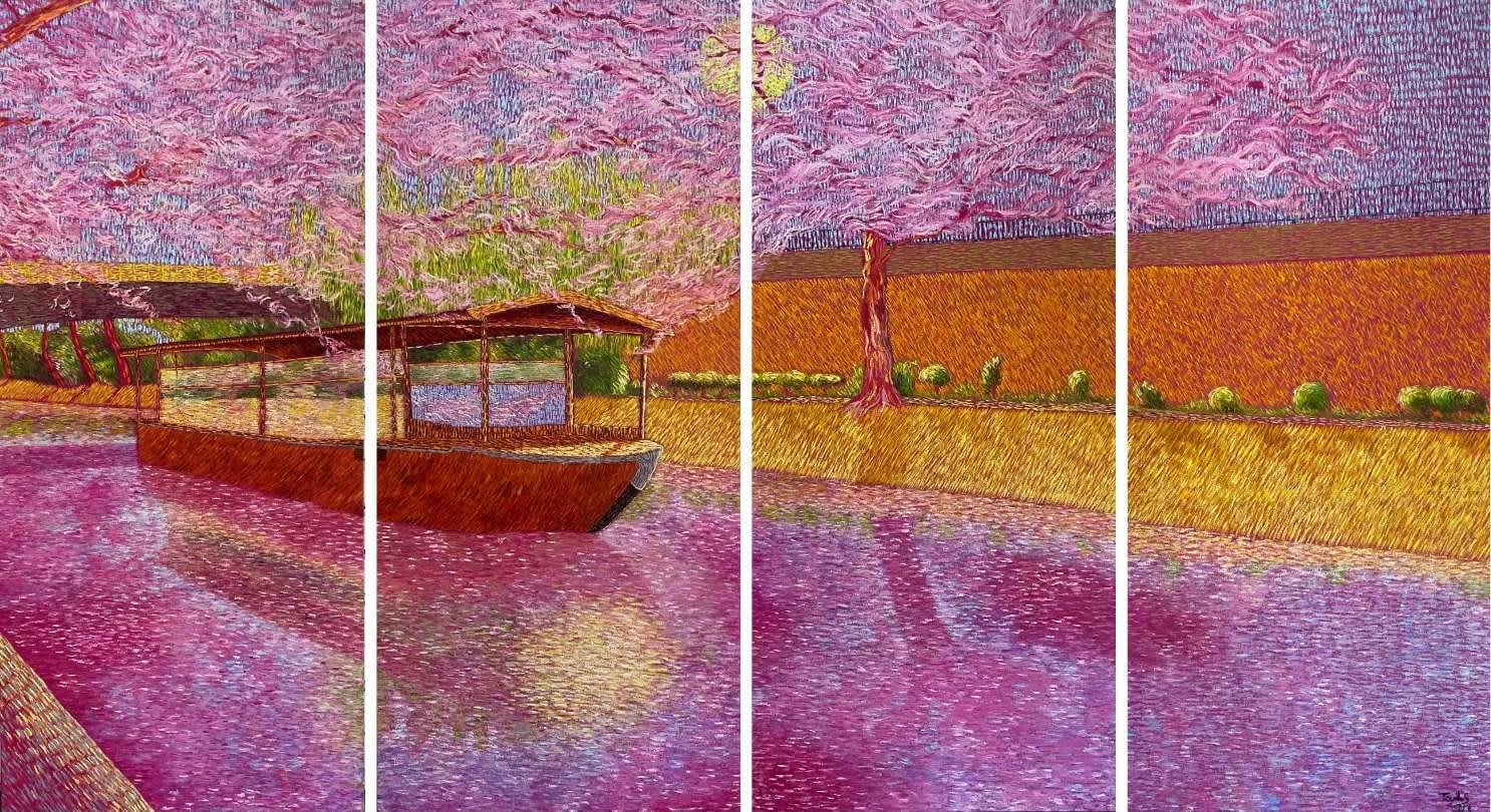 Touils, Cherry Rain on the Fushimi River, 2024