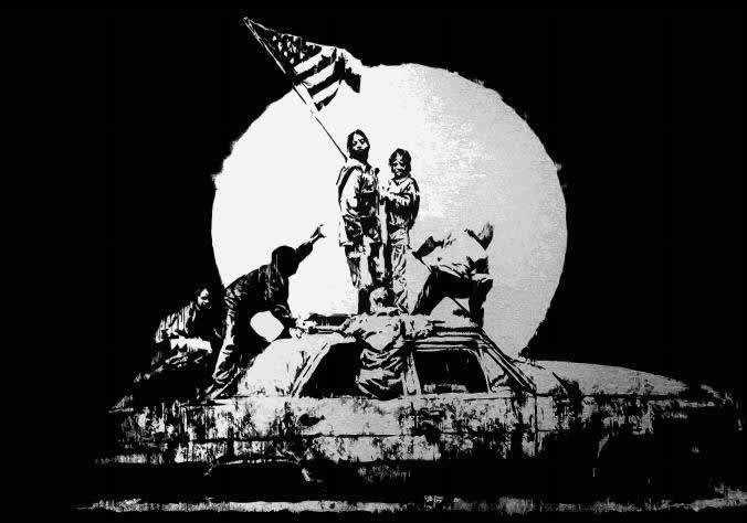 Banksy, Flag (Silver) , 2006