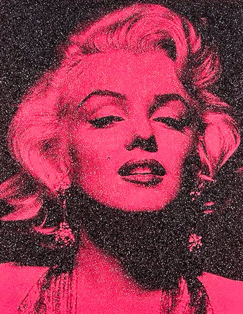Russell Young Marilyn - Reach out and Touch the Faith (Hollywood Pink) Enamel and Diamond Dust Screen print on Linen