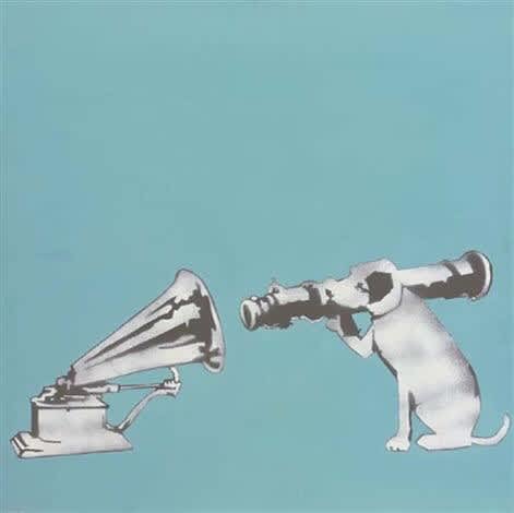Banksy, HMV (Blue), 2000
