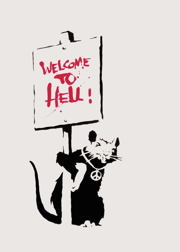 Banksy Welcome to Hell (Unsigned) Screenprint in Colours on Wove Paper