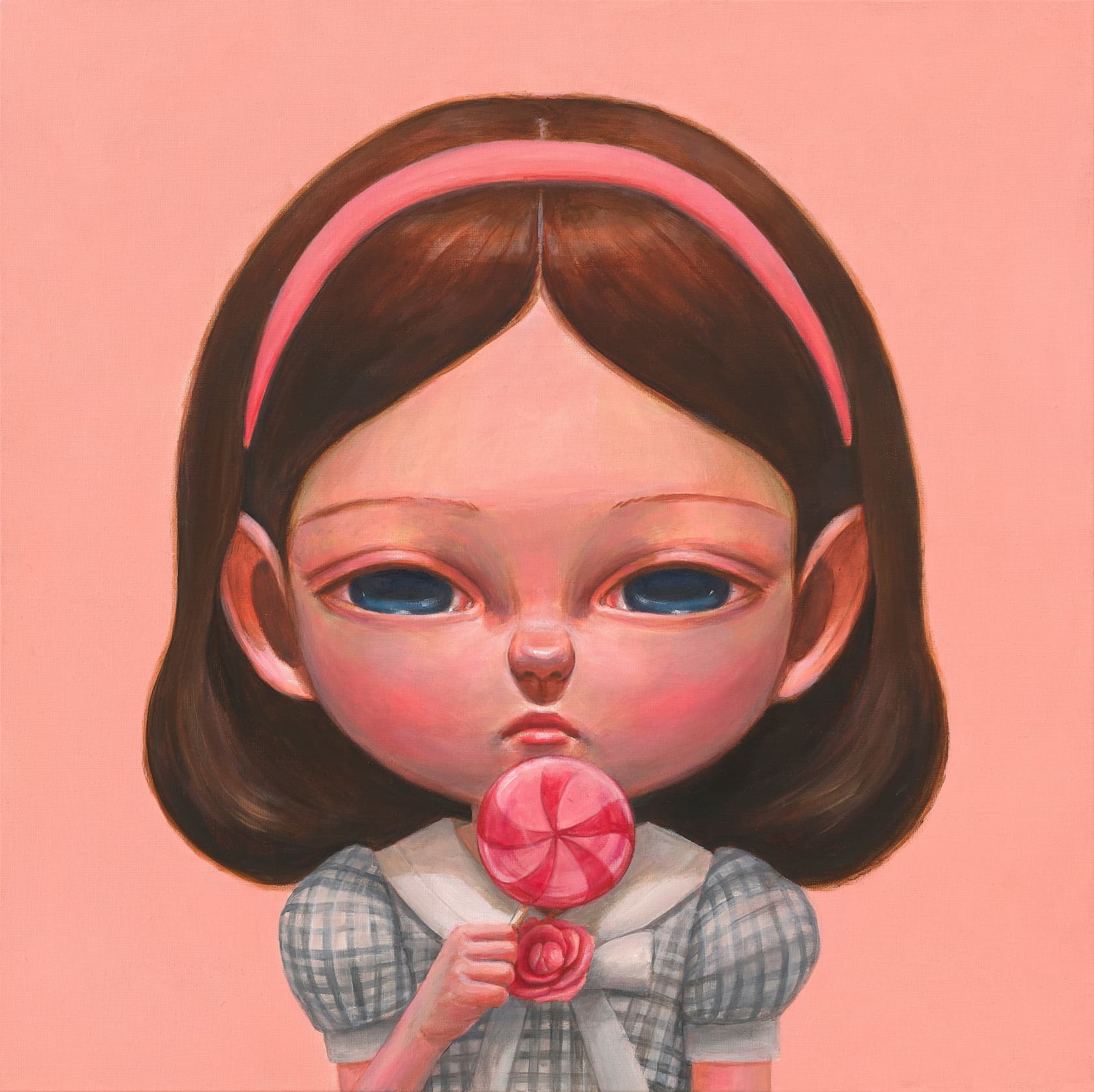 Cheong Yoon Red candy Mixed Media on Canvas