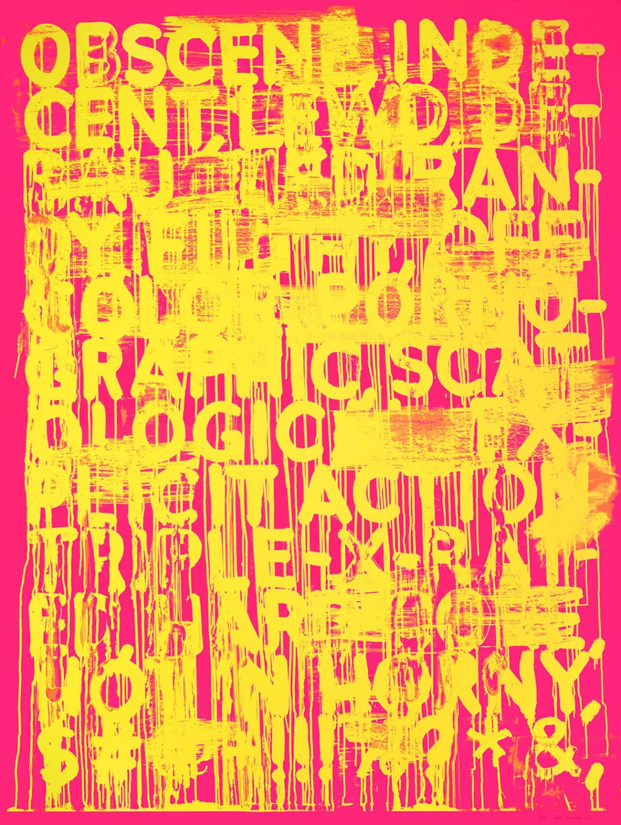 Mel Bochner, Obscene, 2017