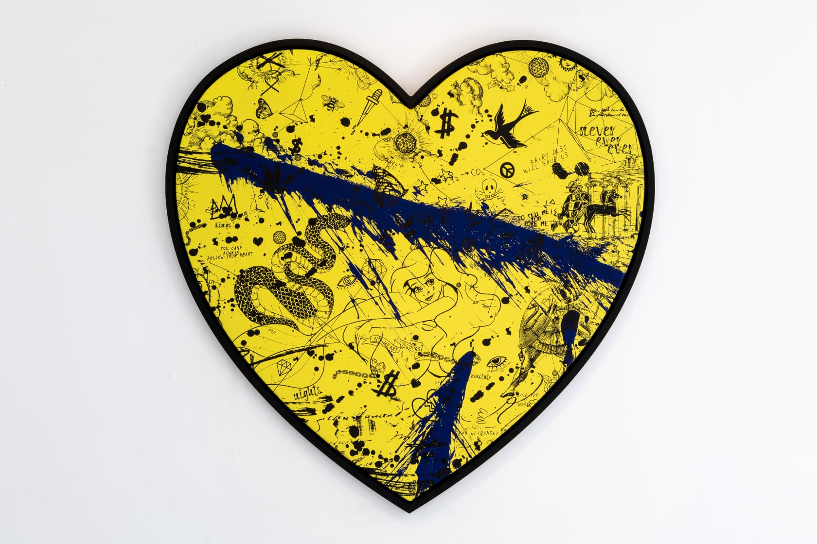 Joseph Klibansky, She Came To Break Hearts (Yellow/Black, Ultramarine and Blue Splash), 2021