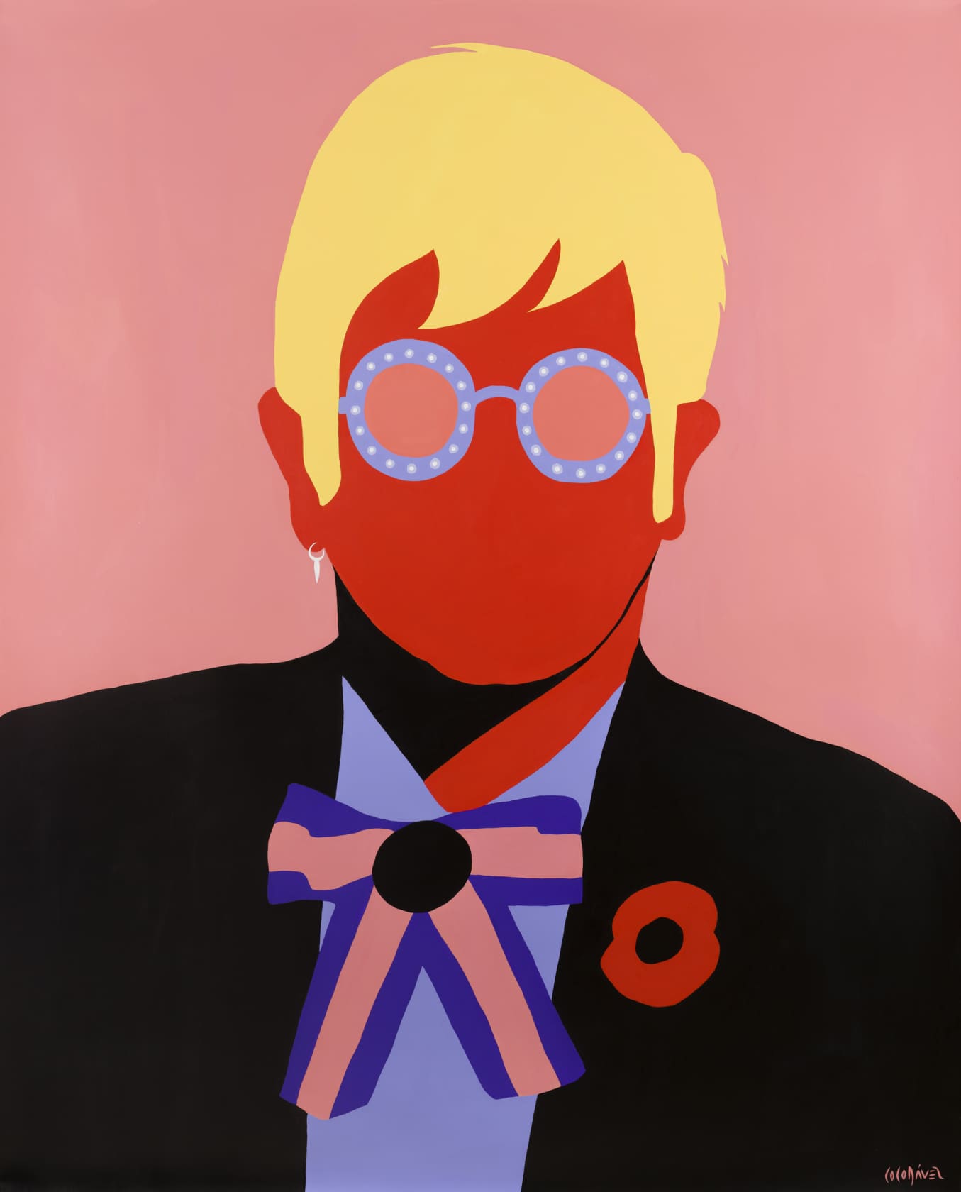Coco Davez Elton John Acrylic on Canvas