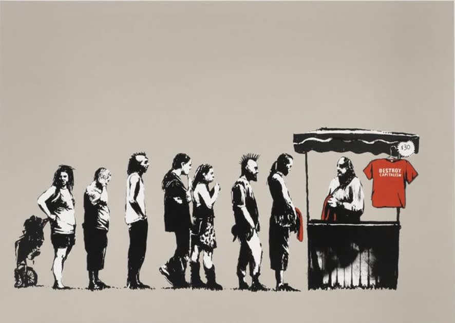 Banksy, Festival, Destroy Capitalism (Signed), 2006