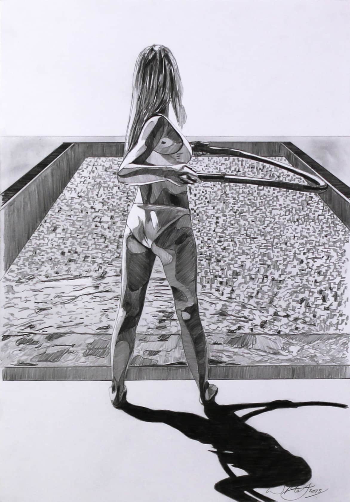 Will Martyr Give me the beach and the sunshine Graphite on paper