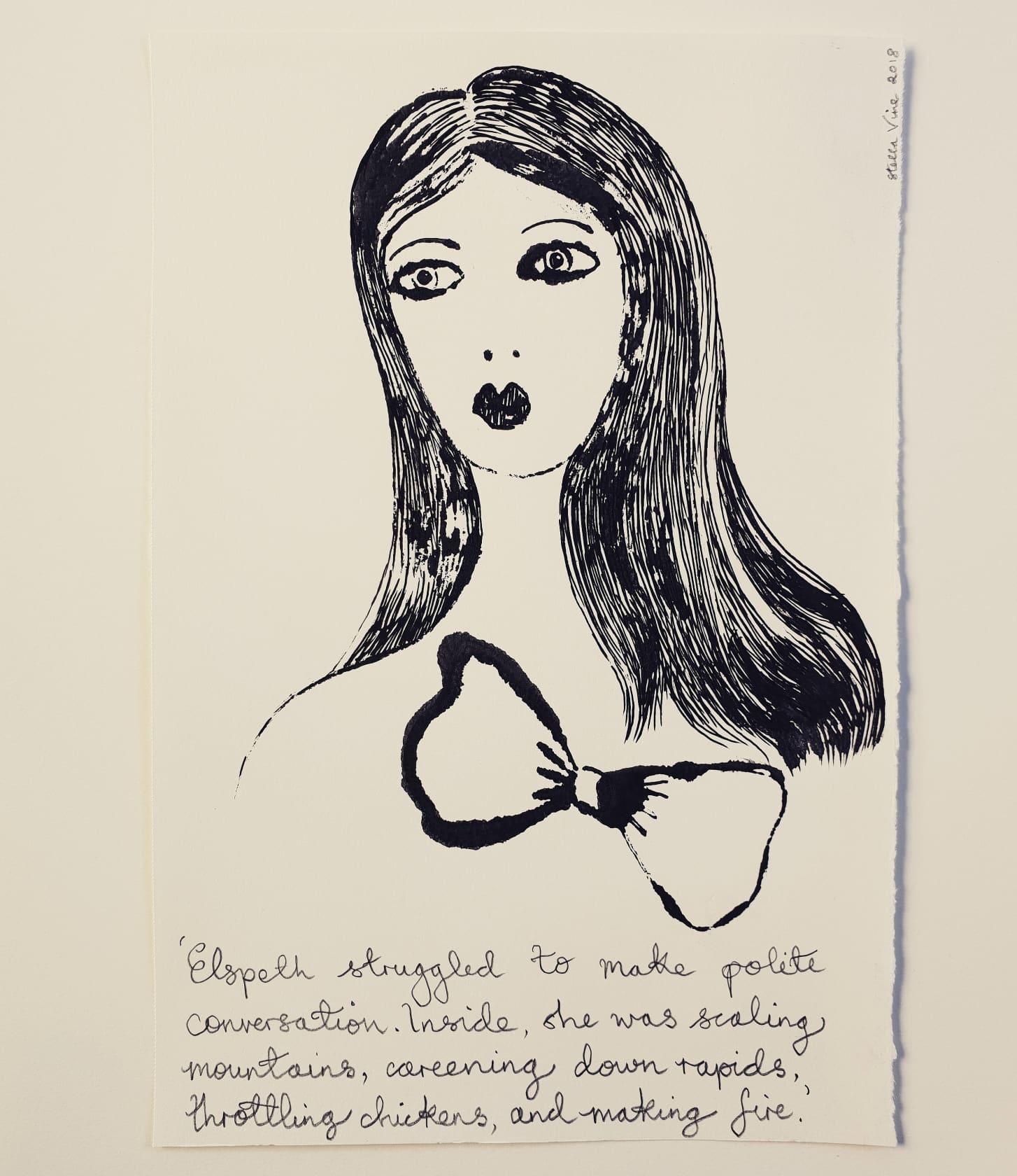 Stella Vine Elspeth Struggled to Make Polite Conversation Ink on Paper