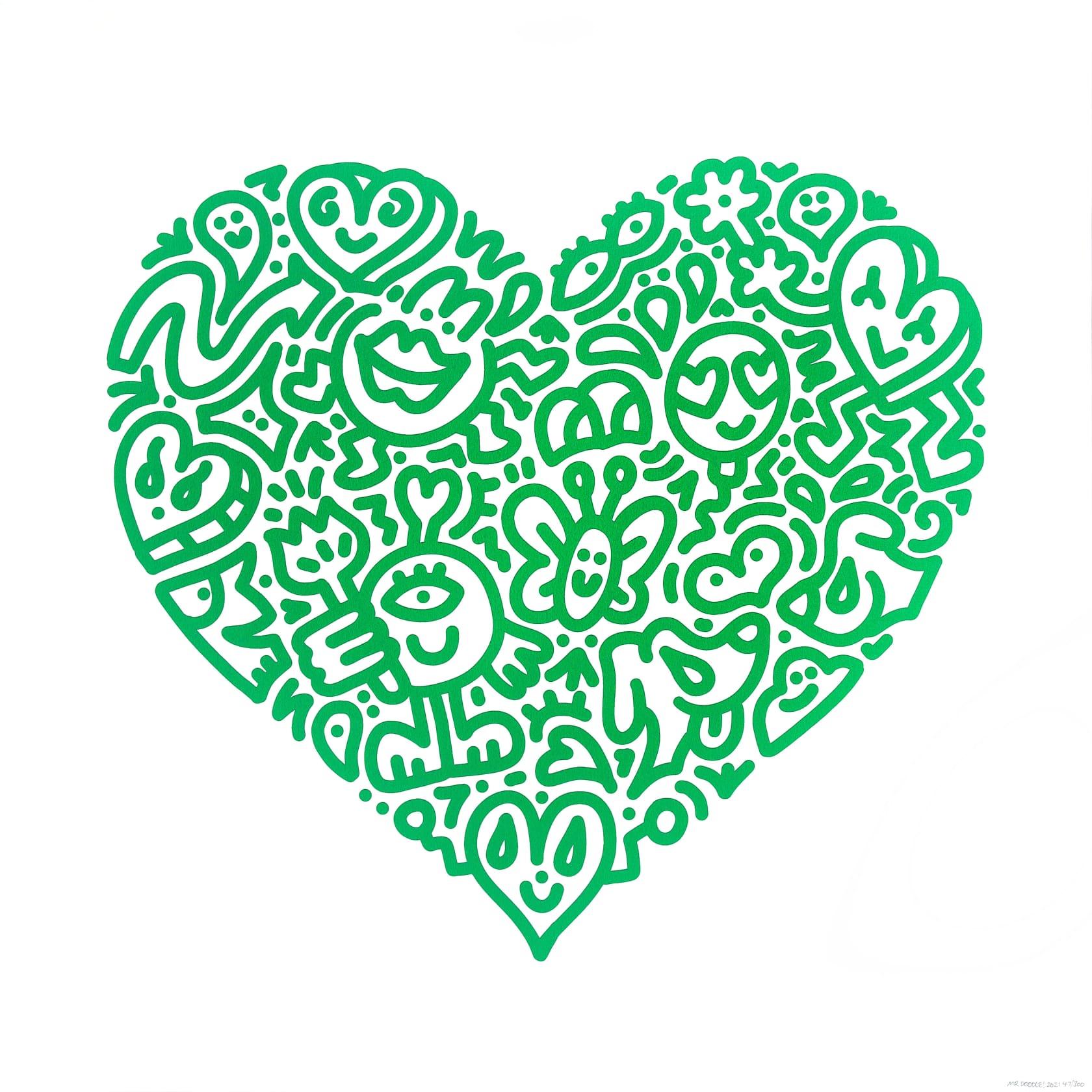 Mr. Doodle, Pop Heart (Green), 2021