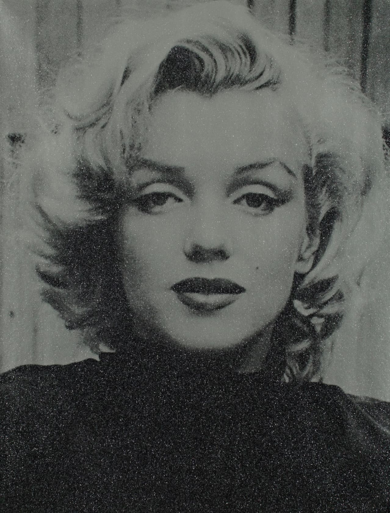 Russell Young Marilyn Hollywood - Silver (Platinum Blonde) Acrylic paint, enamel and diamond dust screen print on linen