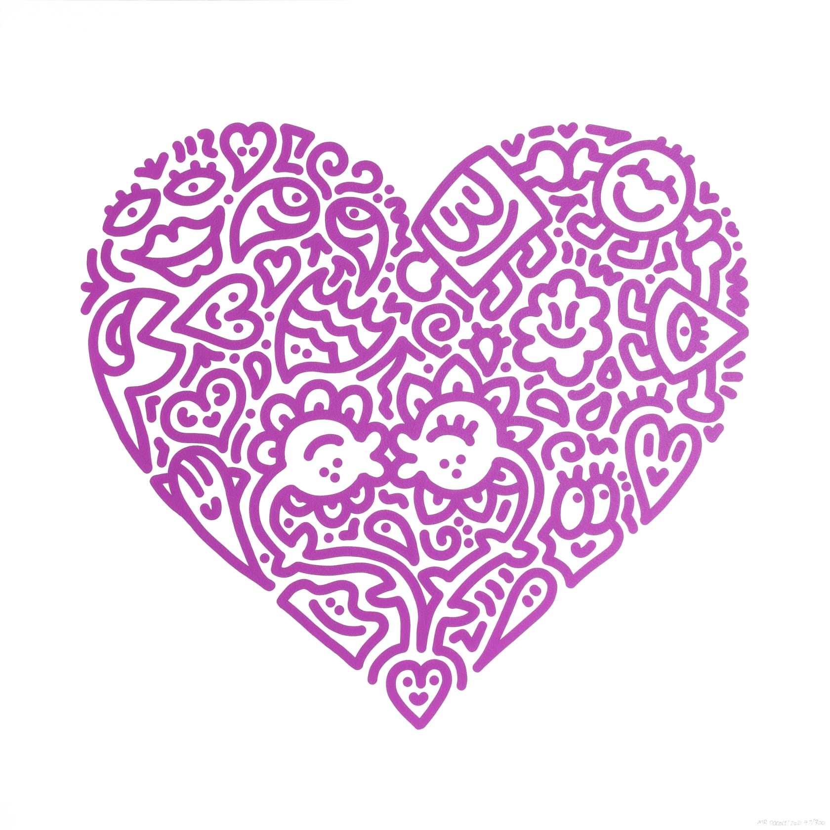 Mr. Doodle, Pop Heart (Purple), 2021