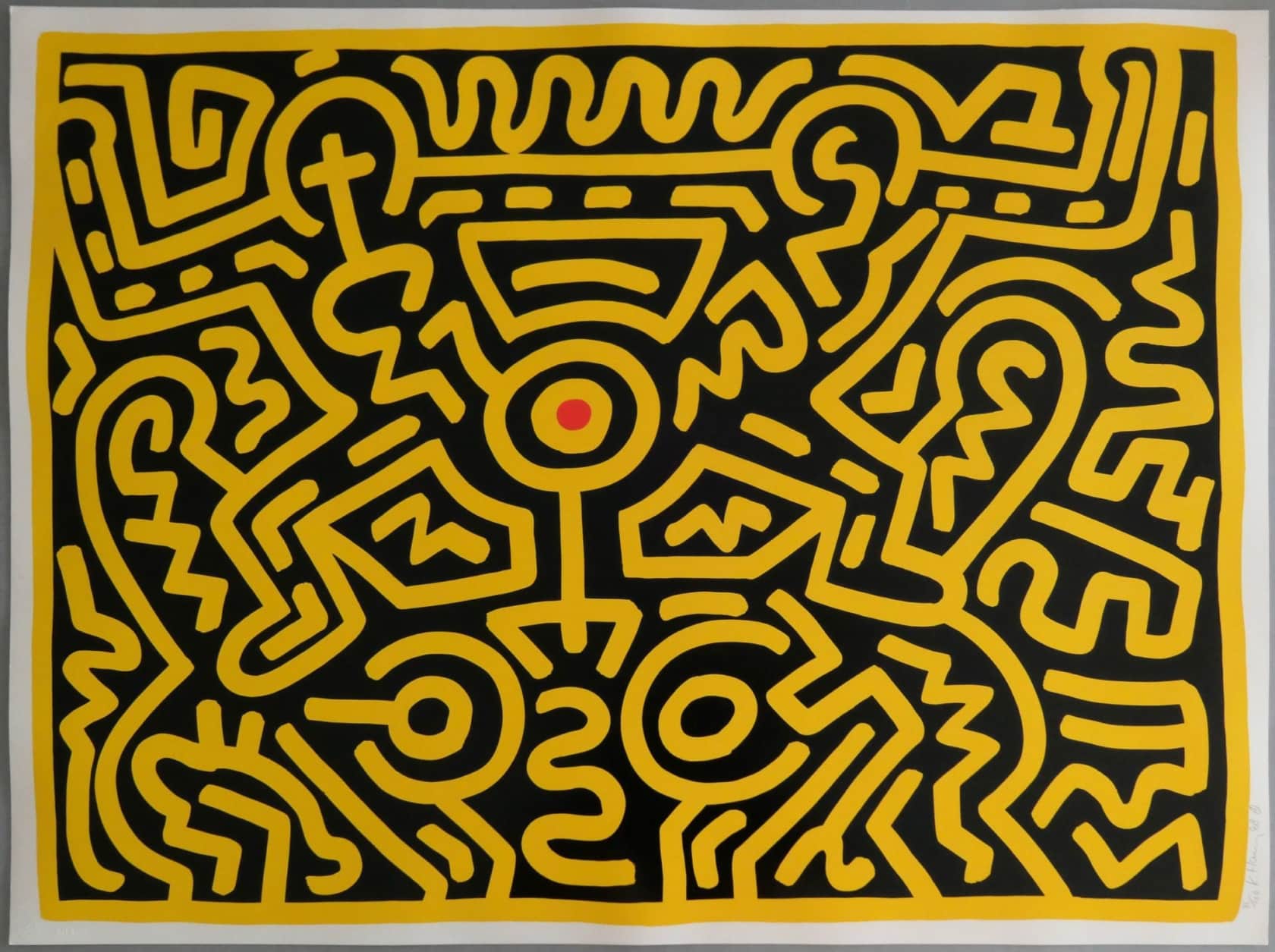 Keith Haring Growing III Screenprint on Lenox Museum Board