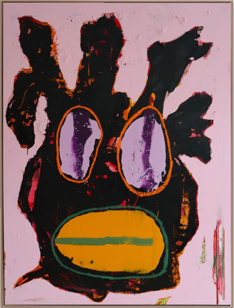 Jack Kabangu Untitled Mixed Media on Canvas (Acrylic, Oil, Oil Stick, Oil Pastel, Sand and Paper)