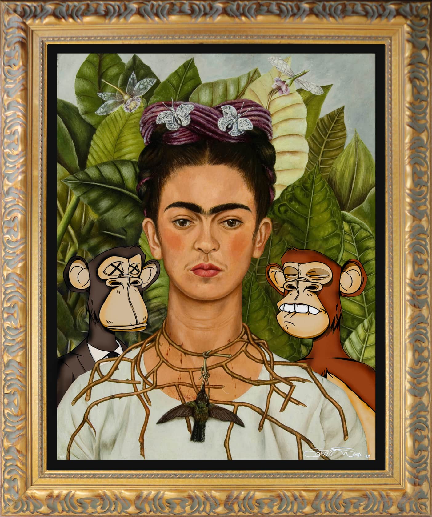 The Connor Brothers Frida with Bored Apes Bastardised oil on canvas