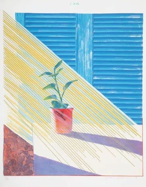 David Hockney Sun, from The Weather Series Lithograph and screenprint in colors on Arjomari paper