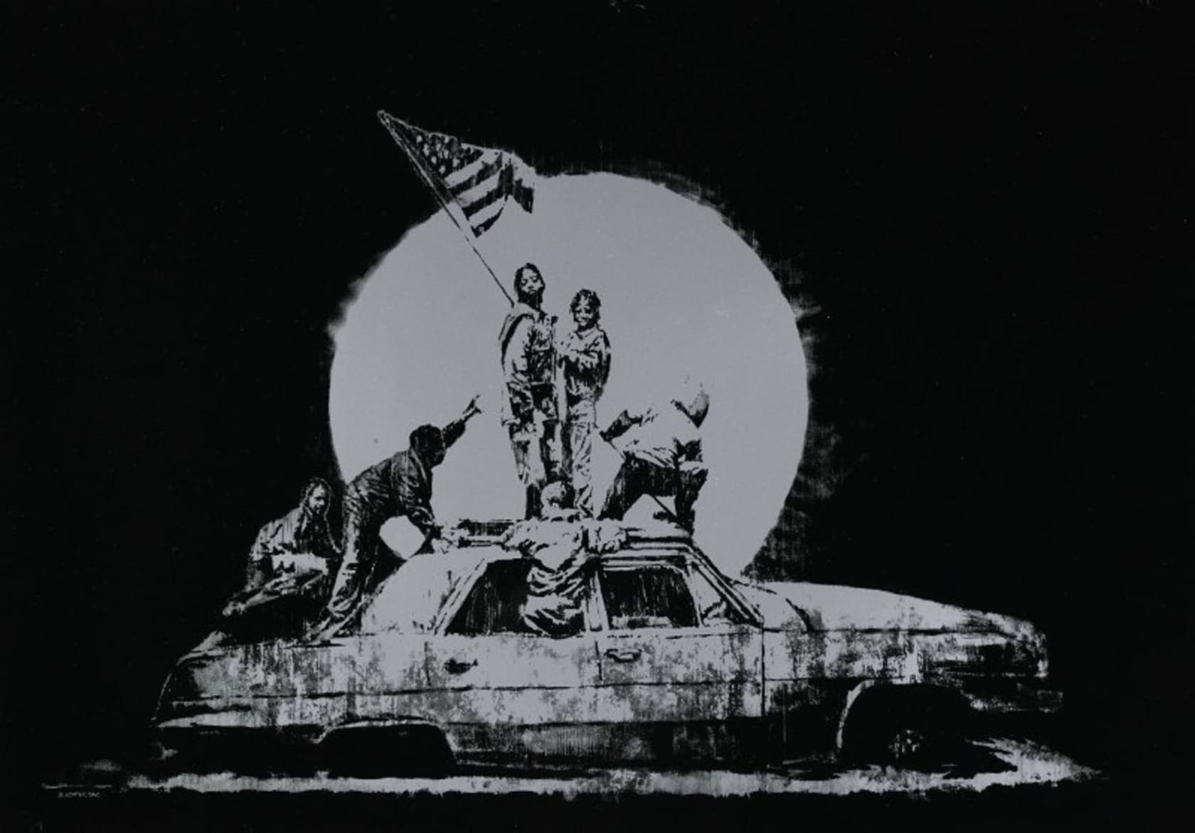 Banksy, Silver Flag, 2006