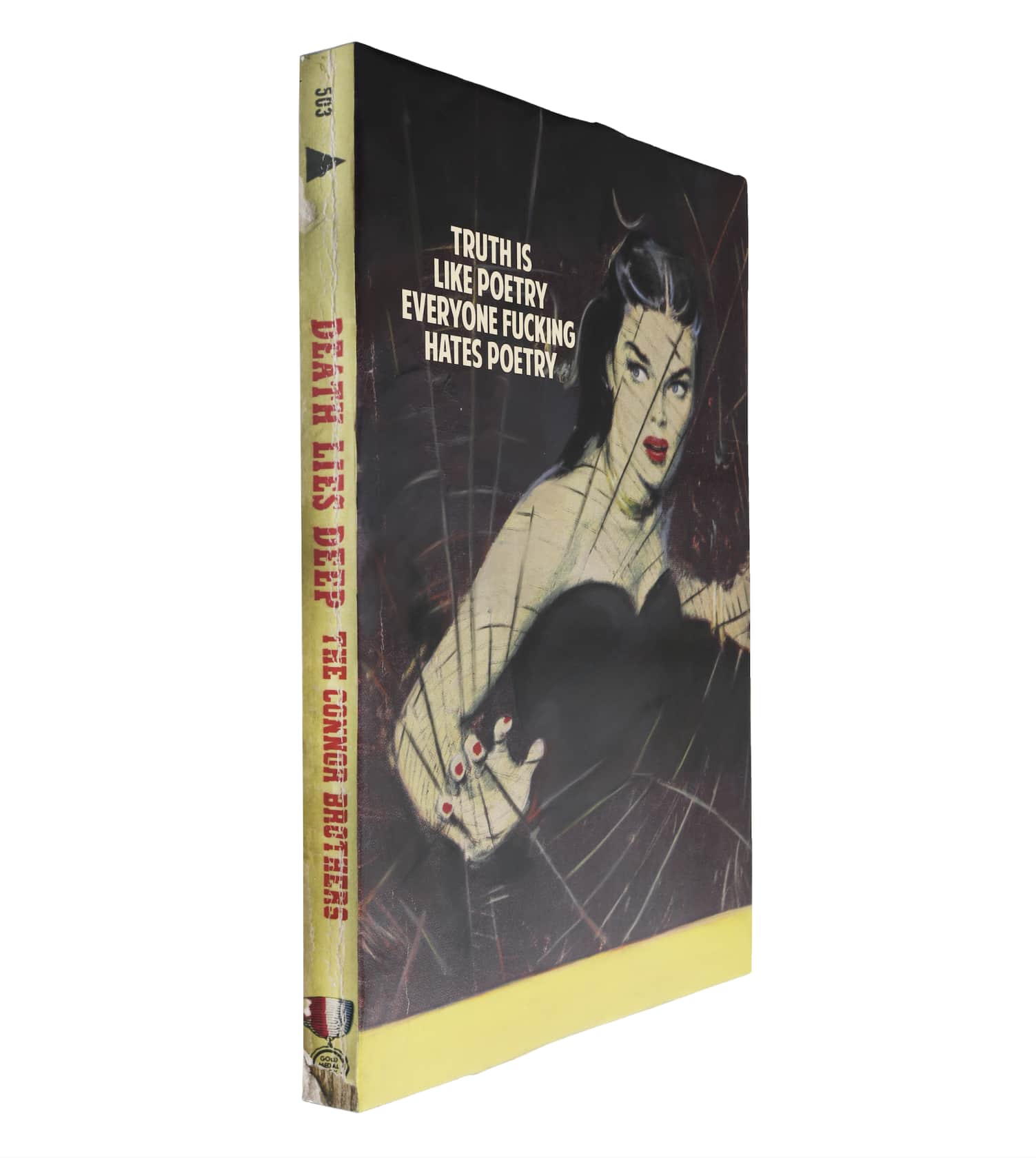 the connor brothers Truth Is Like Poetry Hand painted wooden book with silkscreen