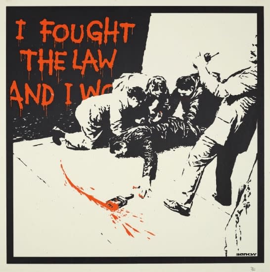 Banksy I Fought the Law (Unsigned) Screenprint