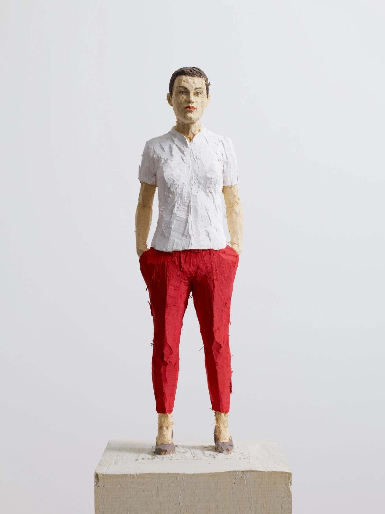 Stephan Balkenhol, Woman with Red Trousers, 2013