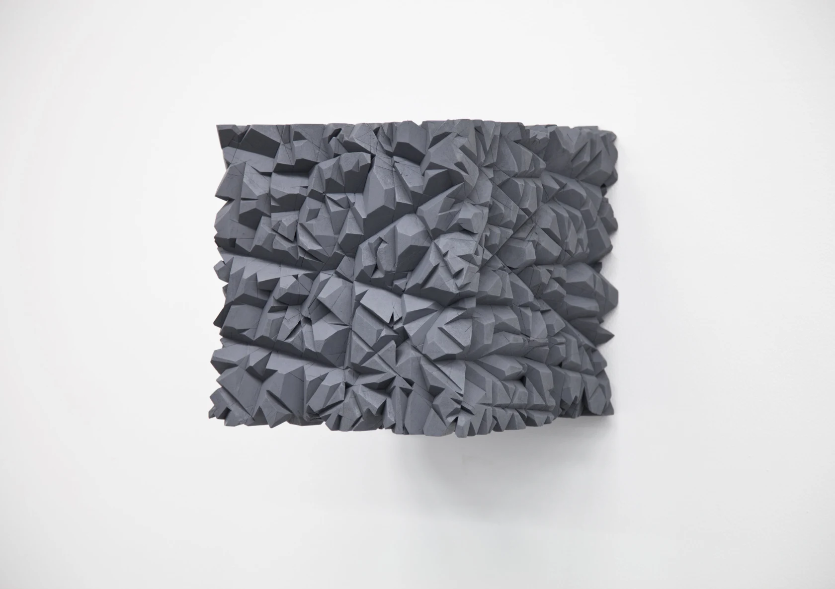 Tom Friedman, Untitled (Grey Cube on Wall), 2015