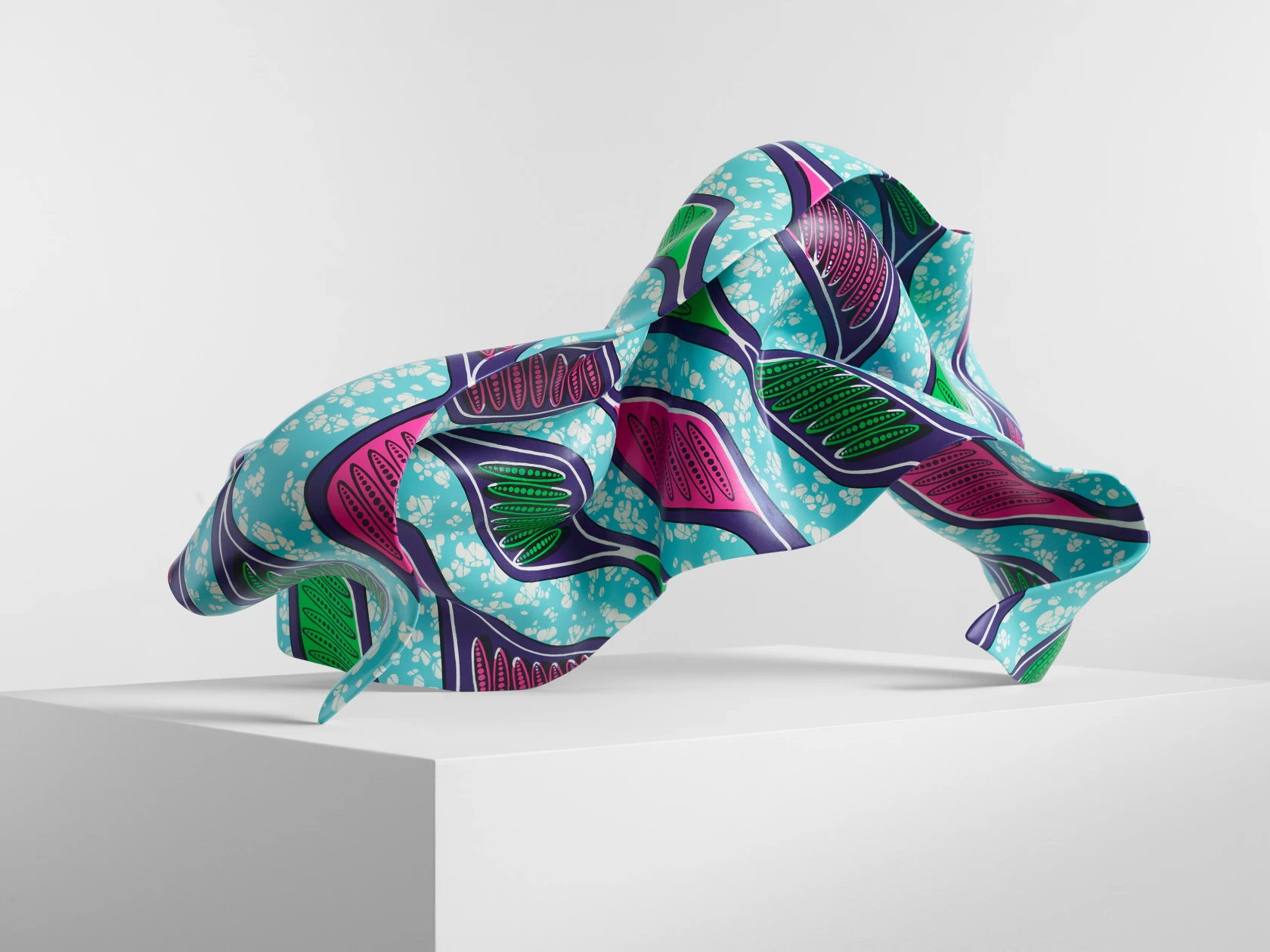 Yinka Shonibare Bronze (Pink, Turquoise & Green), 2021