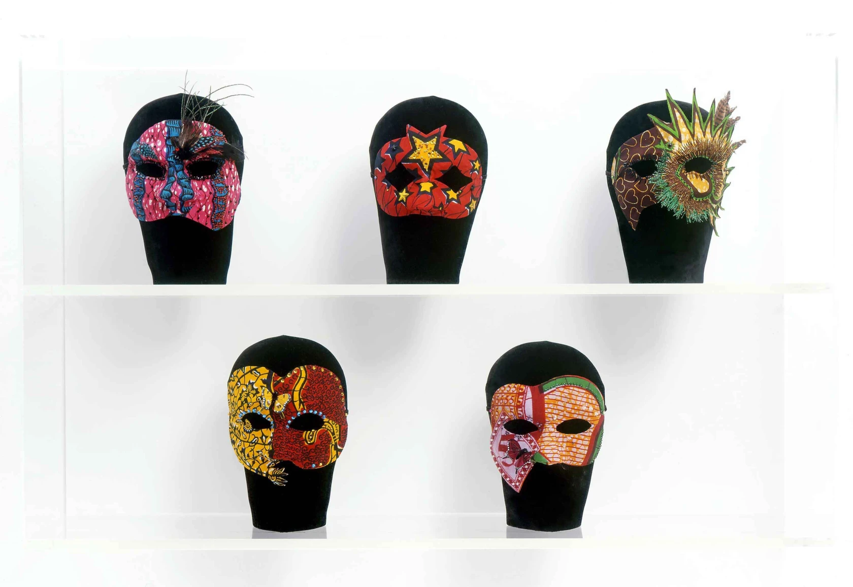 Yinka Shonibare, Un Ballo in Maschera (five masks) VI, 2004